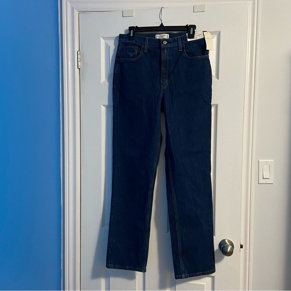 Abercrombie & Fitch Women’s The ‘90s Straight Blue Jeans Ultra High Rise Size 6R